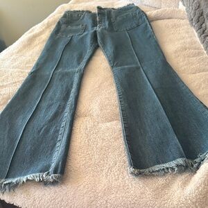 7 for all mankind jeans size 29 waist , button fly w flare leg.